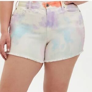 🆕 TIE-DYE MID-RISE STRETCH DENIM SHORT